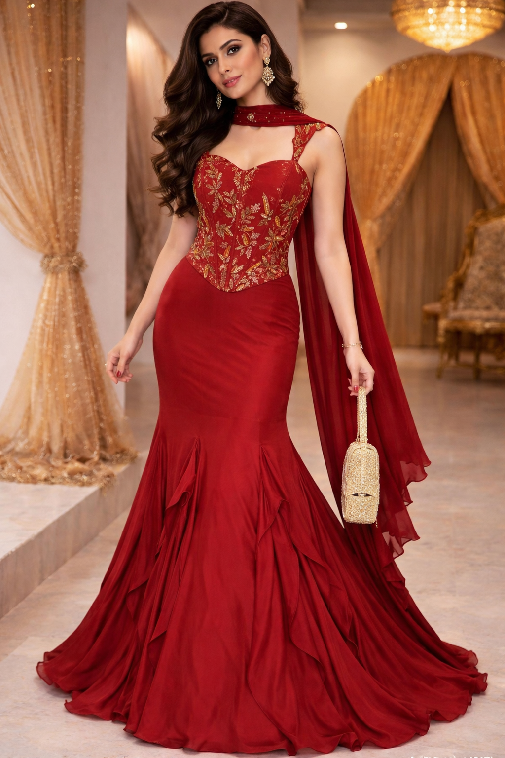 Rudrika Wine Gown